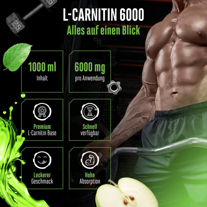 L-Carnitine 6000 Liquid - Crazy Apple, 1000 ml