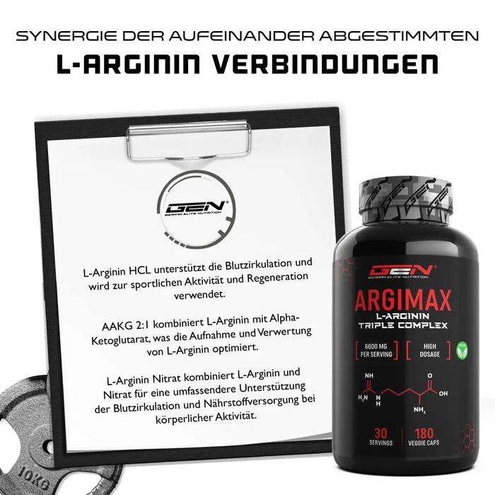 Argimax - Complexo Triplo L-Arginina, 180 cápsulas