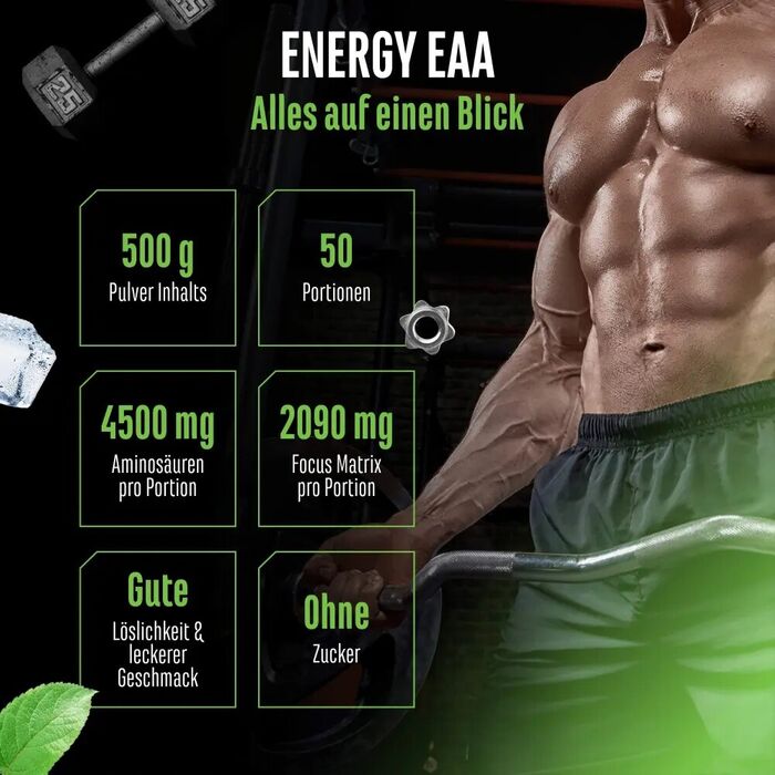 Mistura Energética EAA 500 g - reforço pré-treino, vários sabores