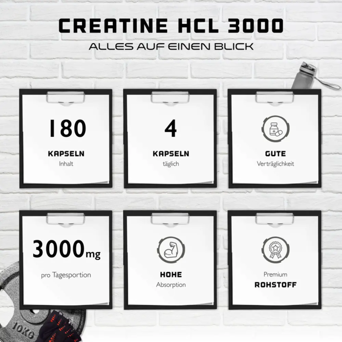 Creatina HCL, 180 cápsulas