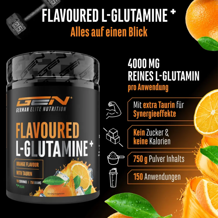 L-Glutamina em pó com sabor 750g
