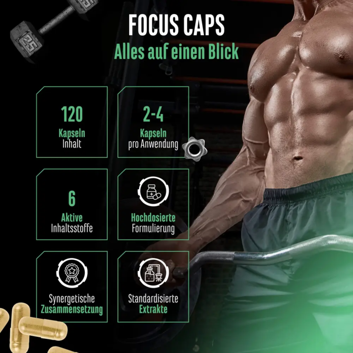 Focus Caps - Mistura para Desempenho Mental, 120 cápsulas