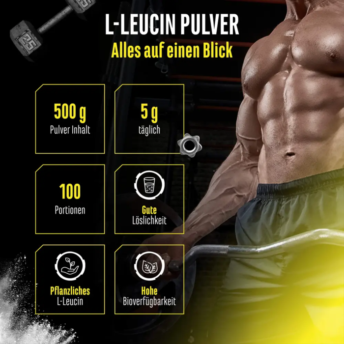L-Leucina em pó, 500g