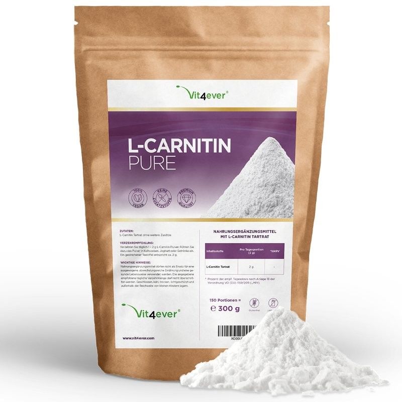 L-carnitina pura em pó - 300g
