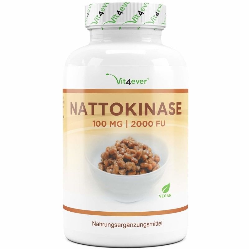 Nattokinase 100mg  (20.000 FU por g = 2.000 FU por cápsula) - 180 cápsulas vegan