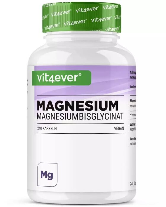 Bisglicinato de magnésio - 240 cápsulas vegan