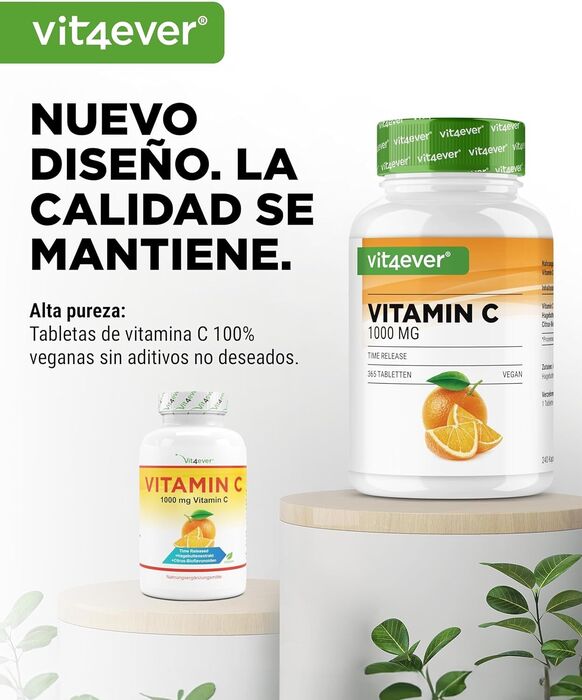 Vitamina C 1000mg - 365 comprimidos vegan