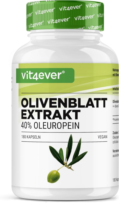 Extrato de folha de oliveira 650mg - 20% de oleuropeína - 180 cápsulas vegan