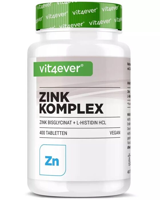 Zinc Advanced - bisglicinato de zinco + L-histidina - 400 comprimidos