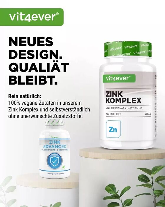 Zinc Advanced - bisglicinato de zinco + L-histidina - 400 comprimidos
