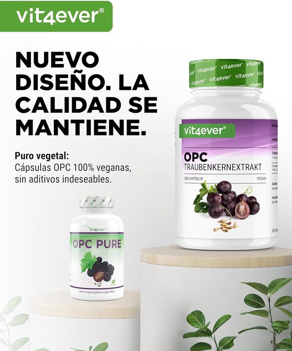 OPC Pure - 500 mg extrato de semente de uva - 300 cápsulas