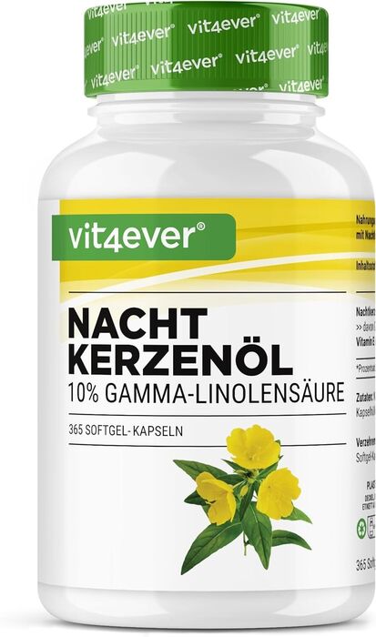 Óleo de prímula (onagra) 1000mg - 10% GLA - 365 cápsulas
