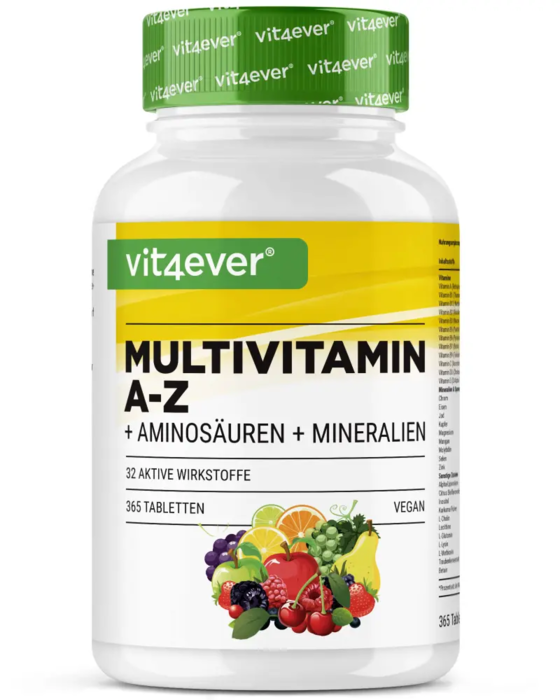 Multivitamínico AZ -Vitaminas + Minerais + Aminoácidos - 365 comprimidos