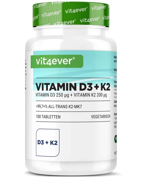 Vitamina D3 10.000UI + Vitamina K2 200mcg - 100 comprimidos