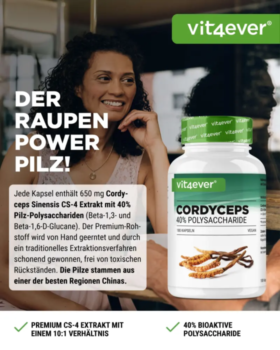 Cordyceps 4000 Intenso - extrato 100% CS-4 - 180 cápsulas vegan