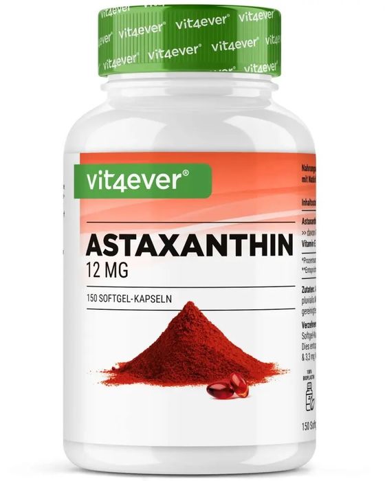 Astaxantina 12mg - com vitamina E natural e azeite de oliva - 150 cápsulas