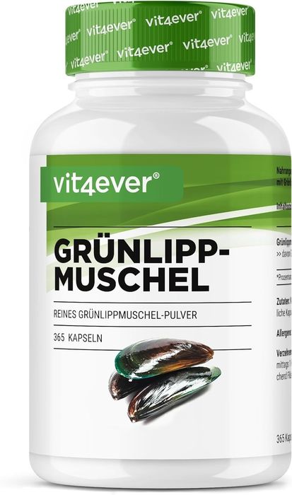 Mexilhão de lábios verdes - 1800 mg por porção diária - 365 cápsulas