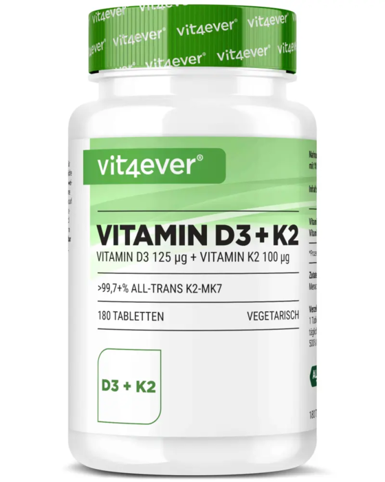Vitamina D3 5.000UI + Vitamina K2 100mcg - 180 comprimidos