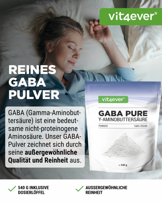 Gaba Pure - ácido gama-aminobutírico em pó - 540g
