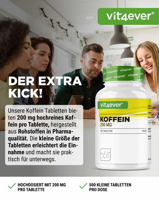 Cafeína XXL 200mg - 500 comprimidos