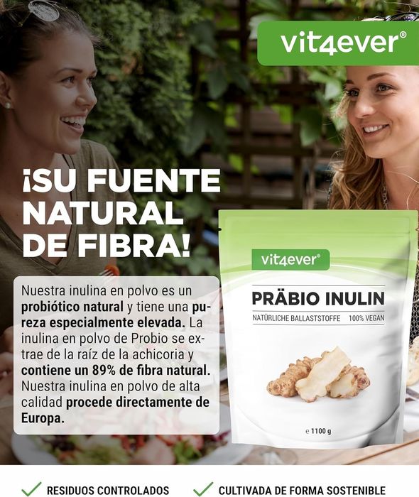 prebiótico Inulina - alto teor de fibra - 1100g