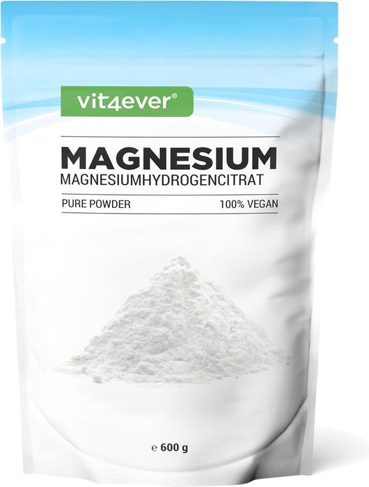 Magnésio puro - 100% citrato de magnésio - 600g em pó