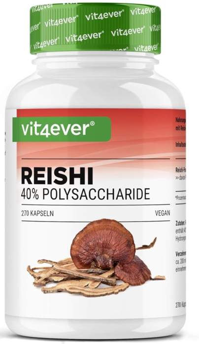 Cogumelo Reishi Intenso - 270 cápsulas - extrato de 650 mg - 40% polissacarídeos bioativos