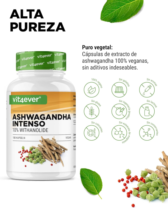 Ashwagandha Intenso 1500mg + 10% withanolides - 180 cápsulas vegan