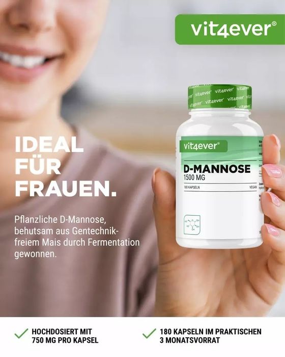 D-Manose 750mg - 180 cápsulas vegan