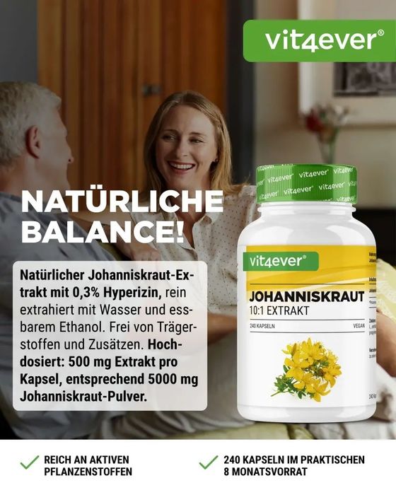 Erva de São João 500 mg, 240 cápsulas