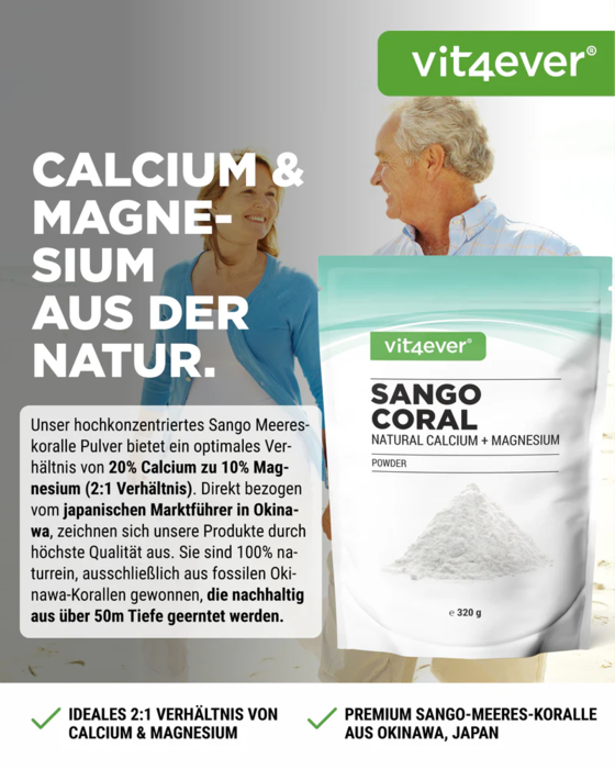 Coral marinho Sango - 300g de pó puro sem aditivos