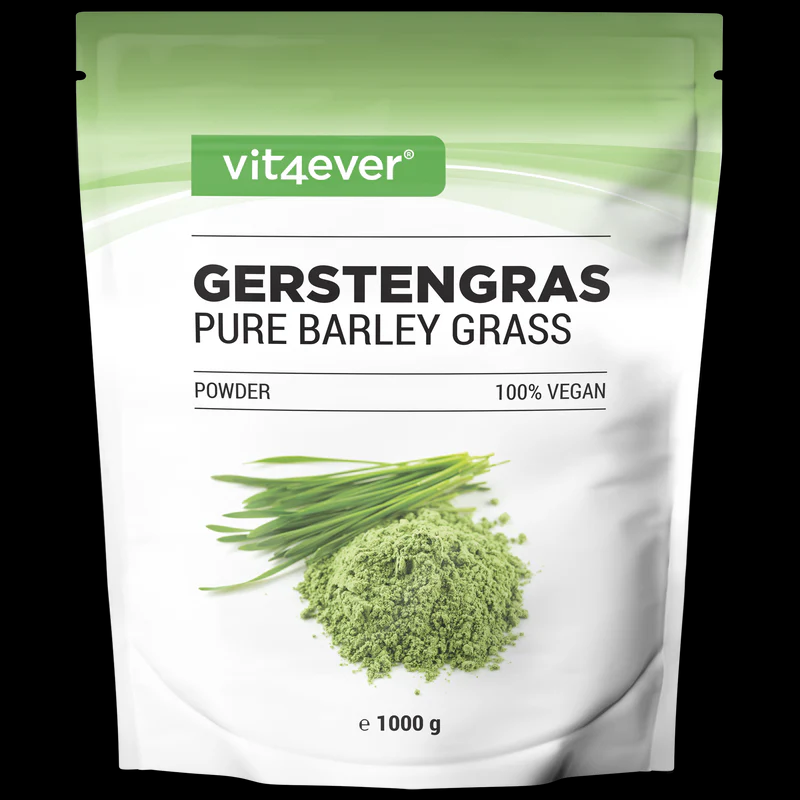 Grama de cevada - 1100 g (1,1 kg) - Pó de grama de cevada jovem - Origem Holanda - Rico em minerais e vitaminas