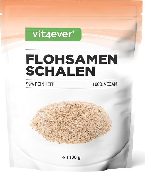 Cascas de psyllium 1,1 kg - 1100 g - resíduos controlados - 99% de pureza - Origem: Índia - Baixo em carboidratos - alto teor de fibra - sem aditivos - Vegan