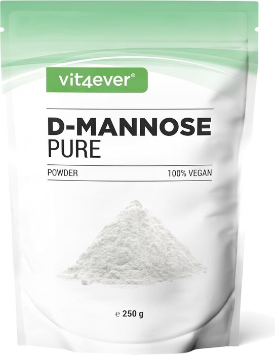 D-Manose em pó - 250 g - (fornecimento para 4,1 meses) - Fermentação vegetal - Puro e natural - Sem aditivos - Vegan
