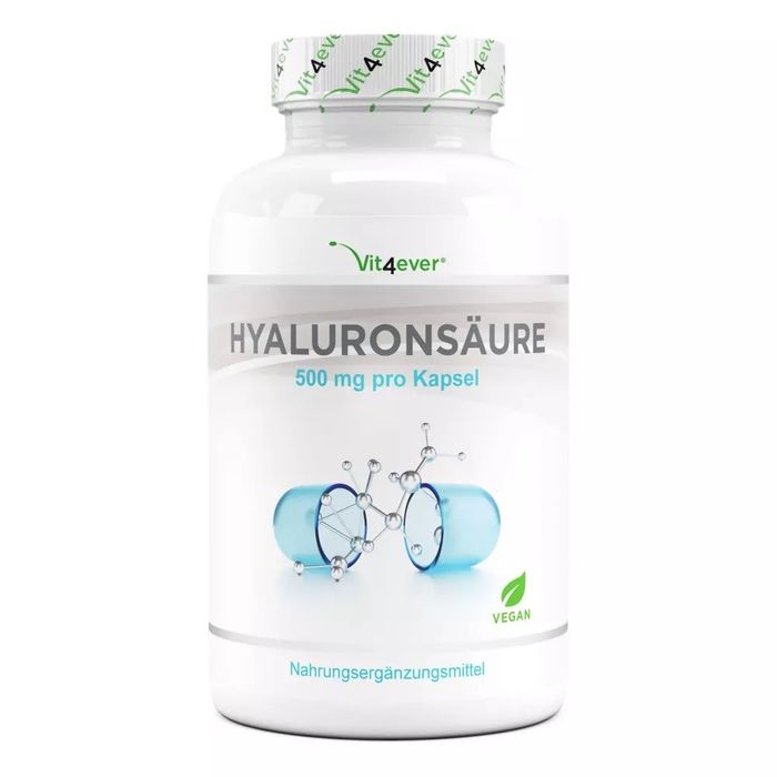 Ácido hialurônico 500 mg, 180 cápsulas