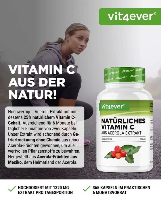 Extrato de Acerola - 750 mg, 365 cápsulas