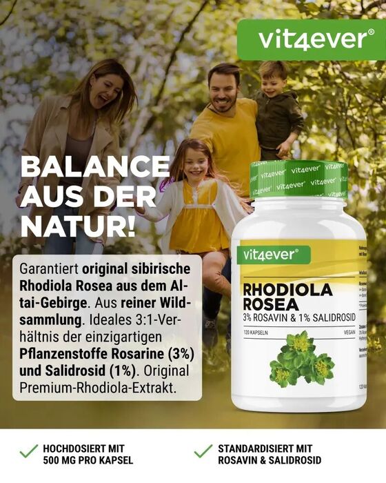 Rhodiola Rosa (Extrato de Roseroot) - 120 cápsulas