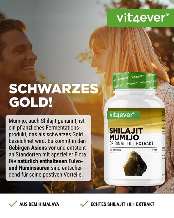 Mumijo Shilajit - 500mg, 180 cápsulas