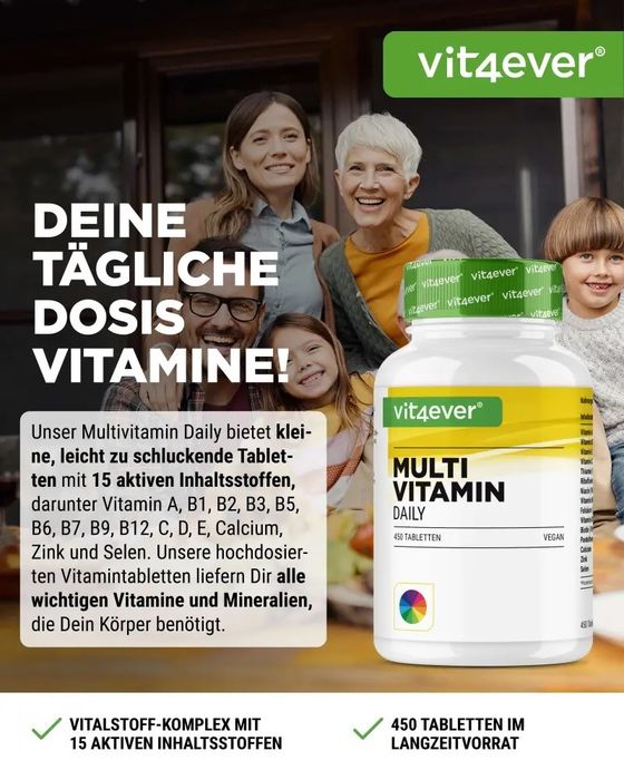 Multivitamínico Diário, 450 comprimidos