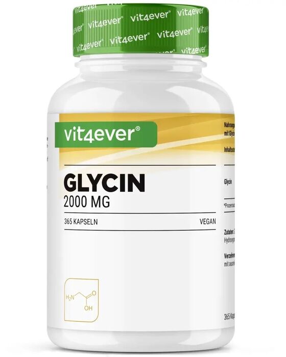 Glicina – 1000mg, 365 cápsulas