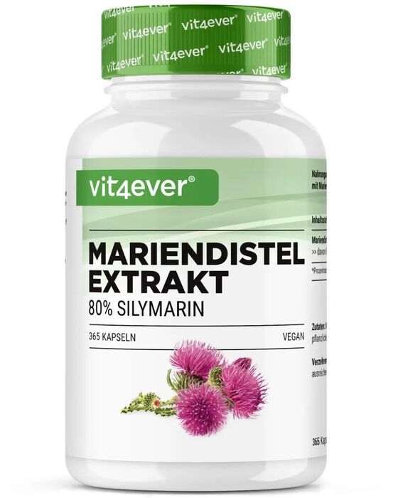 Extrato de Cardo Mariano - 500 mg, 365 cápsulas