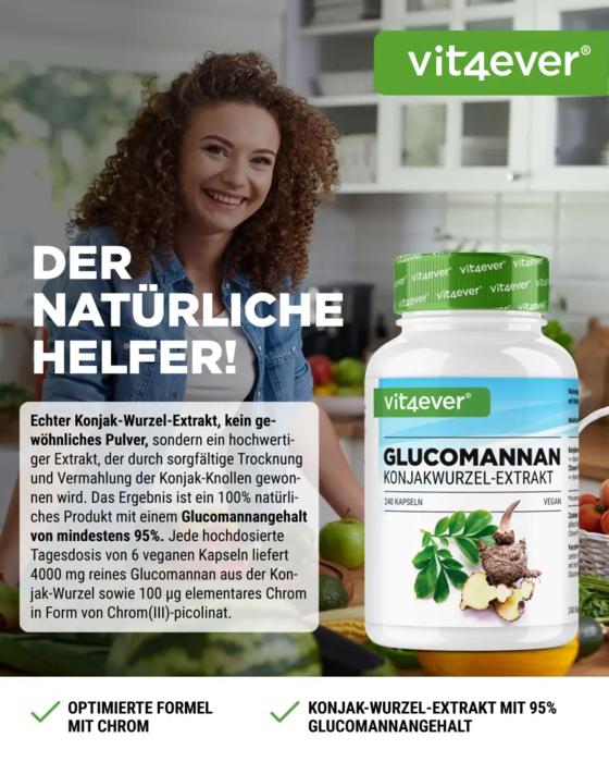 Glucomanano da Raiz de Konjac - 240 Cápsulas
