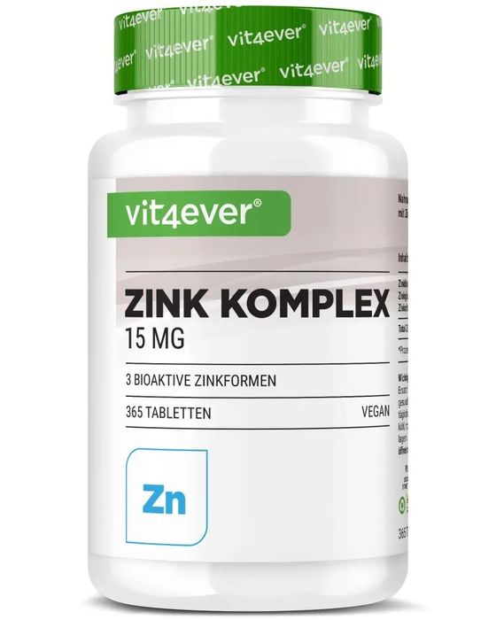 Complexo de zinco - 15 mg, 365 comprimidos