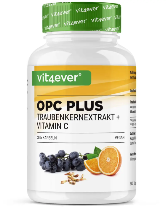 OPC com Vitamina C, 365 cápsulas