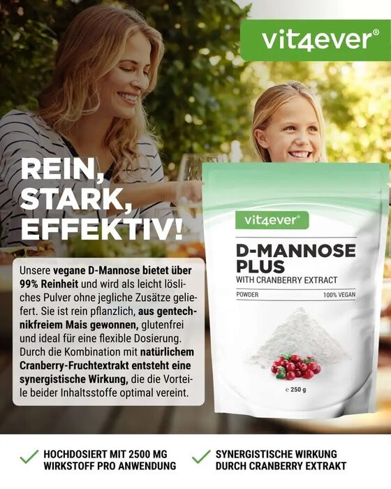 D-Manose + Pó de Cranberry, 250 g
