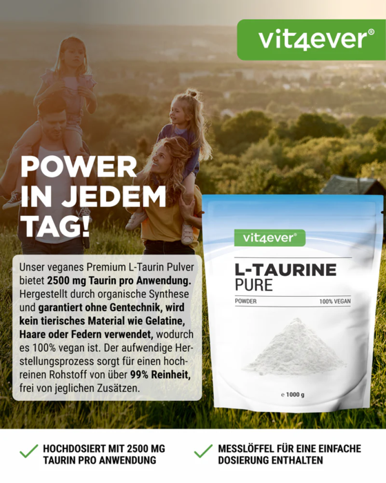 Taurina em pó - 1000 g