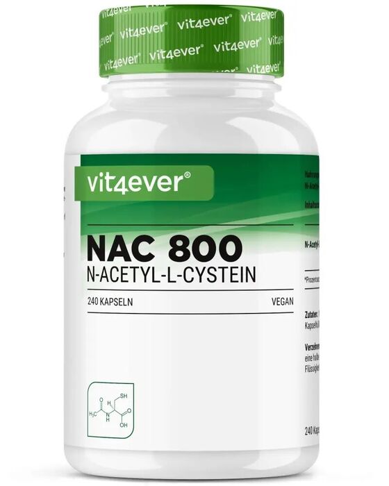 NAC - N-Acetil L-Cisteína - 800 mg, 240 Cápsulas