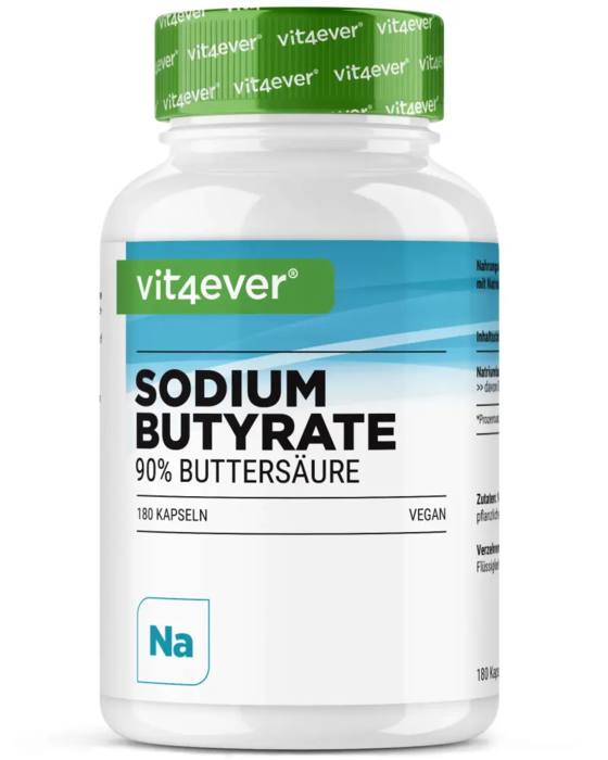 Butirato de sódio - 600 mg, 180 cápsulas