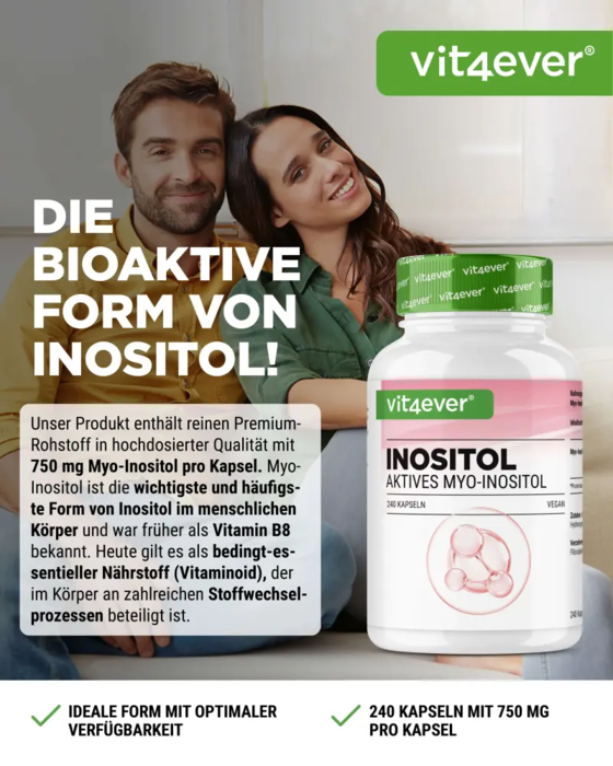Inositol – Mio-inositol - 750 mg, 240 cápsulas