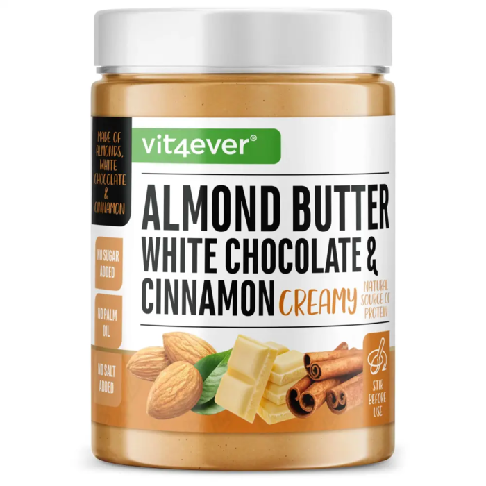 Manteiga de amêndoa - Chocolate branco e canela, 1000 g